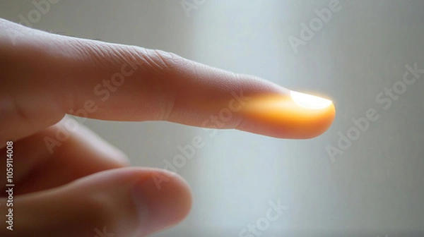 Fototapeta businessman confidently presses a button towards the camera, symbolizing decision-making and empowerment in the corporate world, highlighting leadership, technology, and modern communication