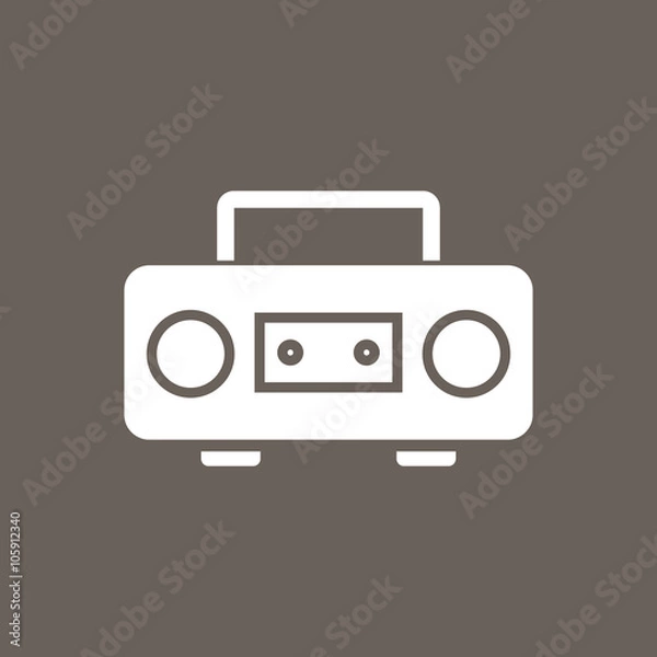 Fototapeta Cassette Player Icon on Dark Gray Color. Eps-10.