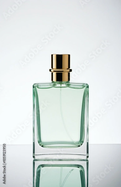 Fototapeta Premium perfume bottle mockup for luxury fragrance branding. Sophisticated template featuring sustainable glass design and elegant composition.