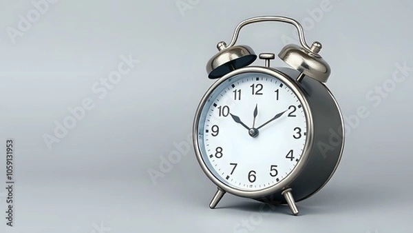 Fototapeta Classic Alarm Clock on Grey Background