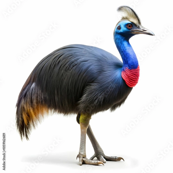 Obraz colorful cassowary isolated on white background