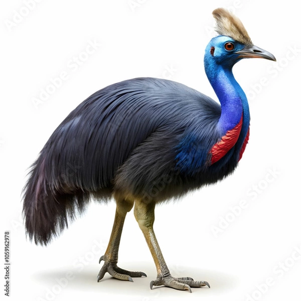Obraz colorful cassowary isolated on white background