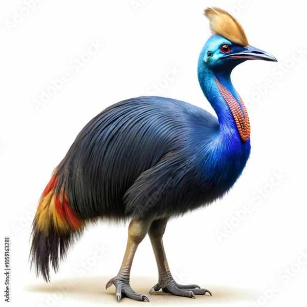 Obraz colorful cassowary isolated on white background