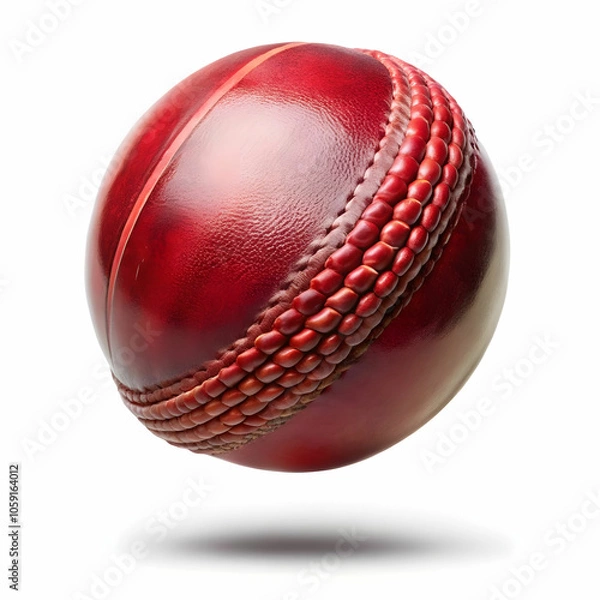 Obraz Cricket stump, bat, ball and gloves on artificial turf, elevated view