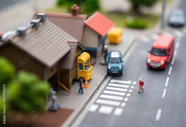 Fototapeta Tilt Shift Miniaturization Close ups with tilt shift effect to m