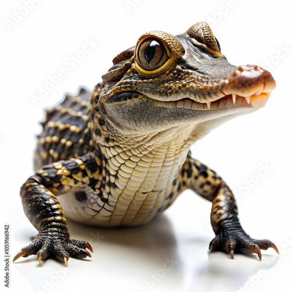 Obraz Dwarf Crocodile full body clearly photo on white background