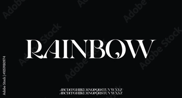 Fototapeta Elegant Font Uppercase Lowercase and Number. Classic Lettering Minimal Fashion Designs. Typography modern serif fonts regular decorative vintage concept. vector illustration
