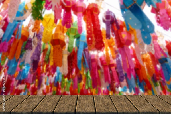 Fototapeta colorful paper lantern decoration for Yeepeng festival