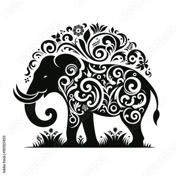 Obraz elephant with tree