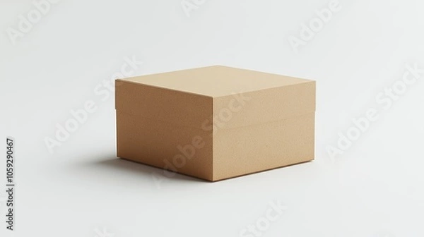 Fototapeta Realistic 3D mockup of a paperboard carton for versatile packaging, isolated on a white background, ideal for a professional and clean social media presentation. High resolution Illustration, in the
