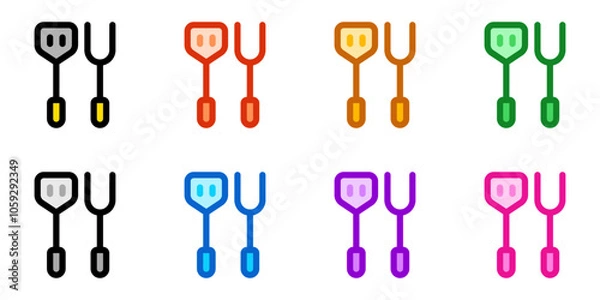 Fototapeta Editable spatula, bbq fork vector icon. Part of a big icon set family. Perfect for web and app interfaces, presentations, infographics, etc