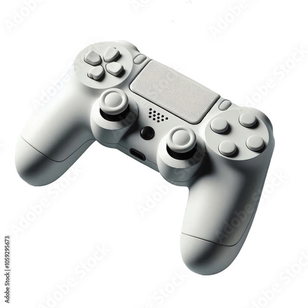 Fototapeta A white game controller for vedeo game console, isolated on a transparent background