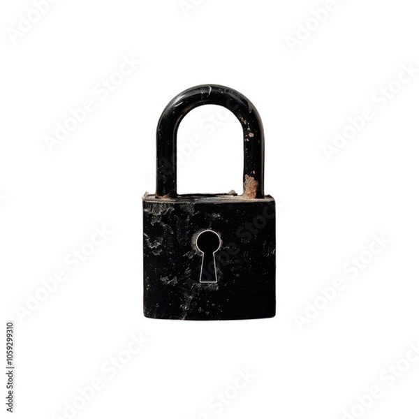Fototapeta Rusty Padlock on Isolated Background