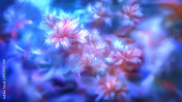 Fototapeta Blooming Dendronephthya Carnation Coral: Vivid Pink Branches in a Mesmerizing Underwater Scene