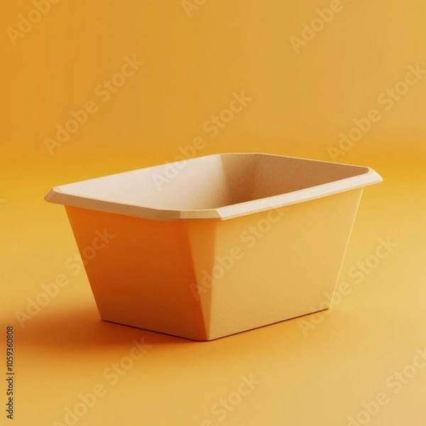 Fototapeta Minimalist Rectangular Container on Vibrant Orange Background