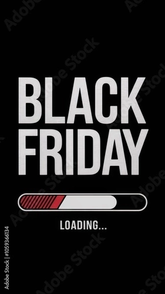 Fototapeta Black Friday Loading Bar with Humorous Twist on Waiting for Sales
