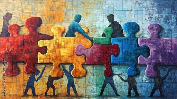 Obraz Working together creates the foundation for lasting success.