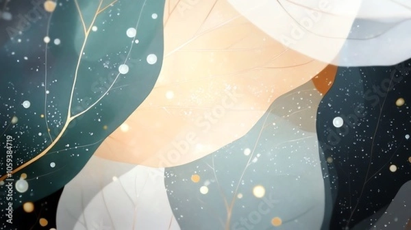 Fototapeta A serene abstract illustration featuring soft colors, gentle lines, and dreamy elements, perfect for artistic backgrounds.