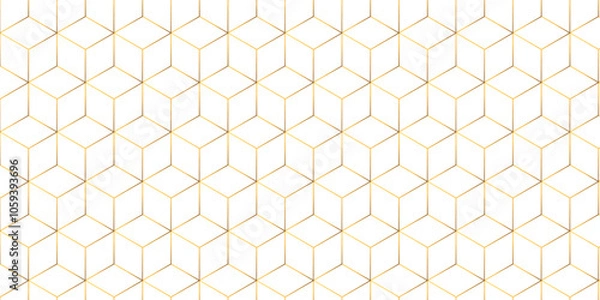 Fototapeta Seamless pattern with hexagon square cube geometric pattern shapes grid metal element texture design. vector tiles gradient science web tech connection triangle diamond honeycomb hexagon art.
