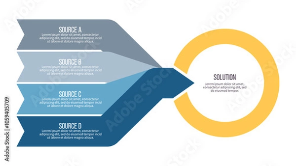 Fototapeta Business infographic template. Arrow Chart with 4 options, steps. Vector chart.