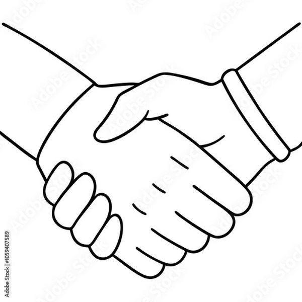 Fototapeta handshake isolated on white