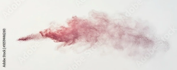 Obraz Red powder exploding creating a colorful cloud on white background