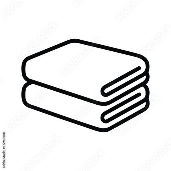 Fototapeta Cloth Pile Icon. Folded cloth. Napkin Vector Icon. Vector illustration. Customizable thin line illustration. Editable stroke.
