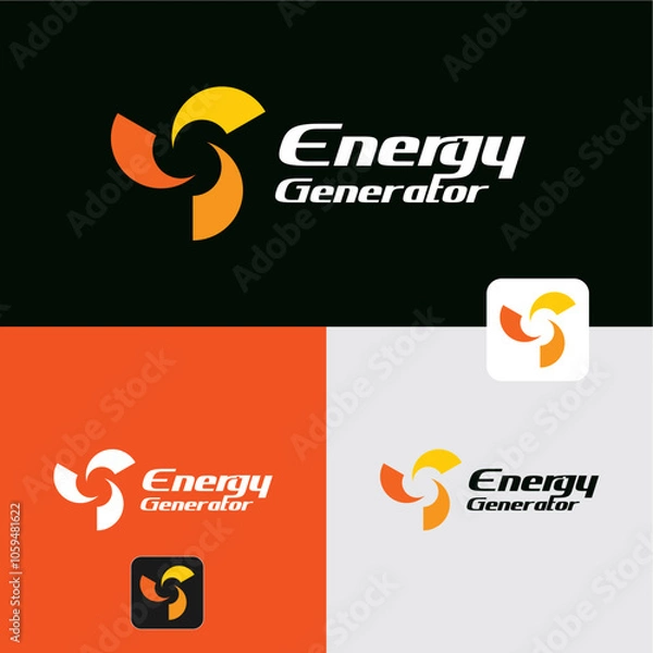 Fototapeta Energy generator swing logo design business name ideas vector editable 
