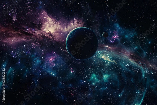 Obraz Editable Outer Space Galaxy Text Effect for Creative Projects