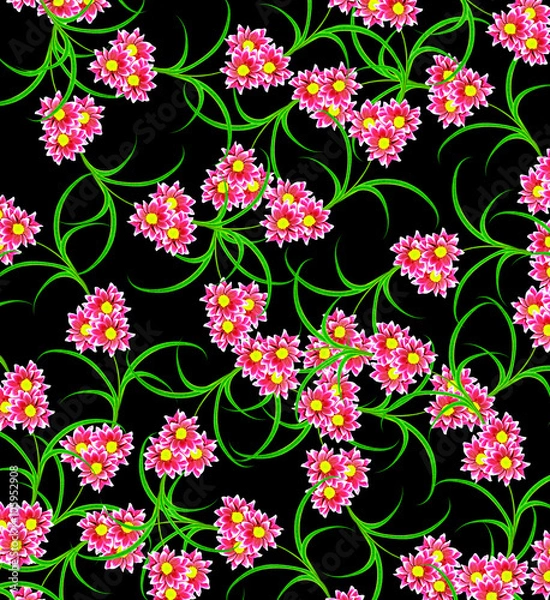 Fototapeta Flowers isolated on black background.