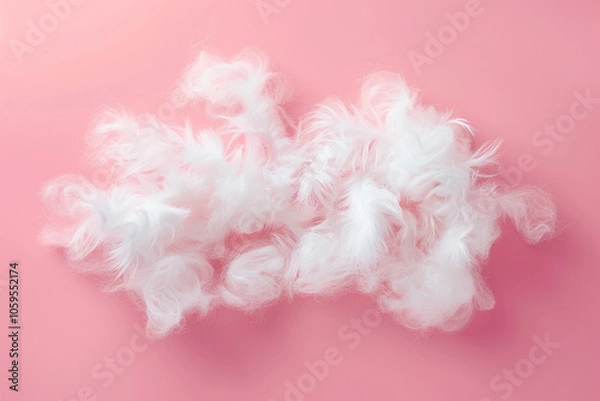 Obraz Fluffy White Text Effect on Pink Background for Eye-Catching Designs