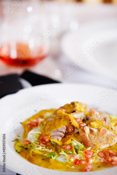 Obraz Salad with quail