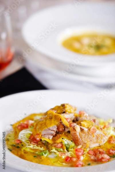 Obraz Salad with quail