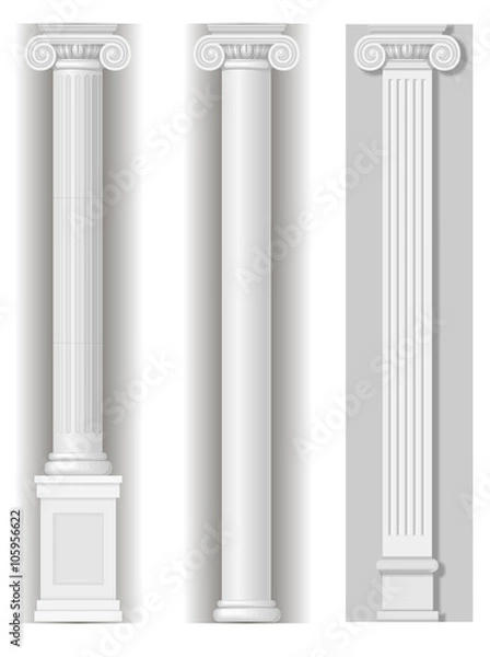 Obraz Classic antique white columns in vector graphics
