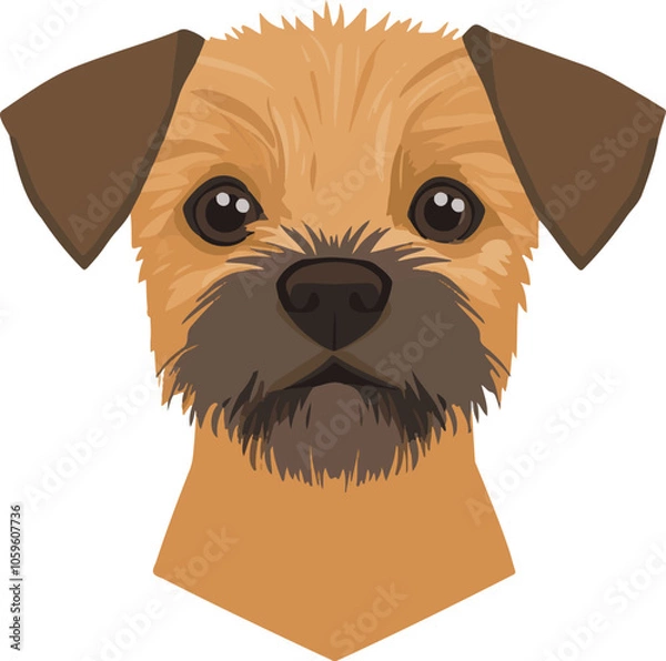 Fototapeta simple vector Border Terrier clipart