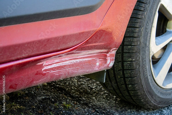Obraz Car accidents. Bodywork damage, sill crushing