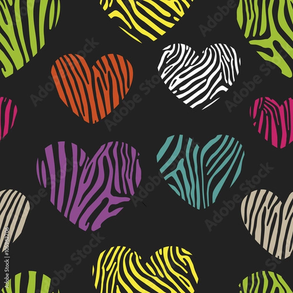 Obraz Seamless pattern with heart shapes