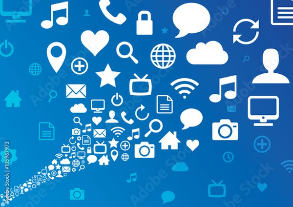 Obraz Flusso di icone social