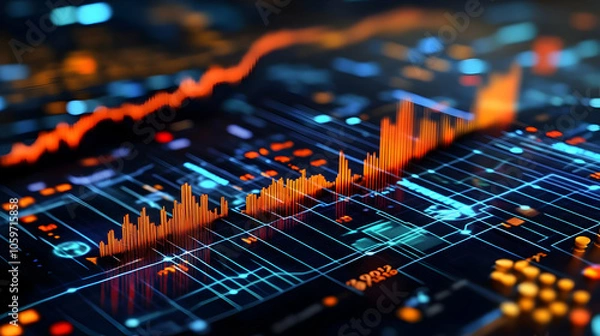 Fototapeta Abstract 3D Digital Data Network Background