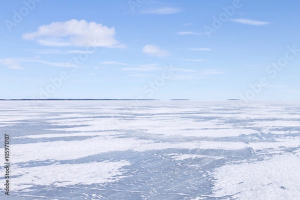 Obraz Frozen lake on a clear winter day