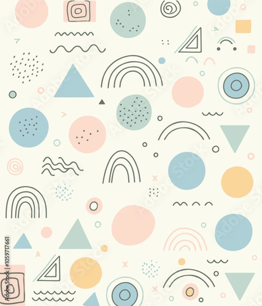 Fototapeta pattern with hand drawn elements