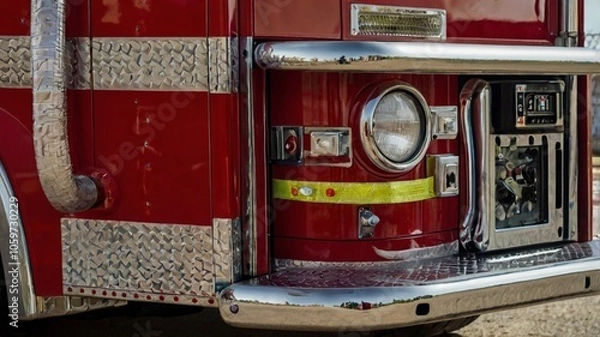 Fototapeta Close up front view of a firetruck 