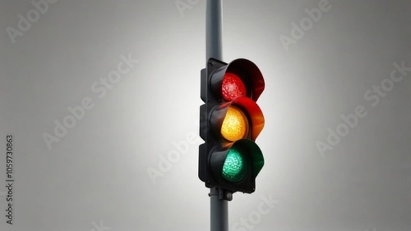 Fototapeta Traffic light on a plain background 