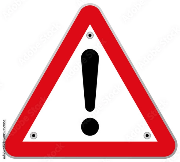 Fototapeta Warning road sign triangle vector