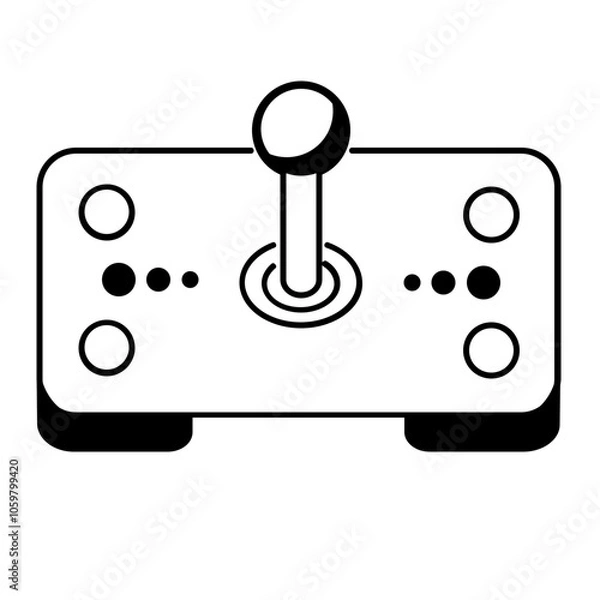 Obraz video game icon on button joystick