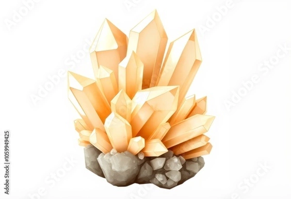 Fototapeta creative Calcite Crystal Cluster An illustration of calcite crys