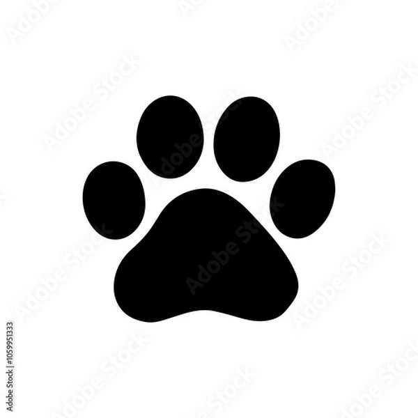 Obraz icon, paw, dog. Paw icon. Dog, cat paw icon. Zoo, vet logo element. Paw print vector symbol. Vector illustration. Eps file 