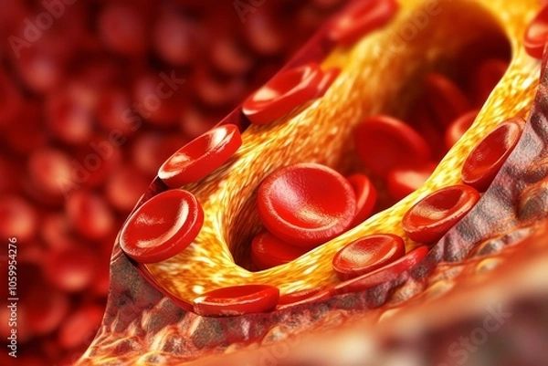Fototapeta Cholesterol plaque inside an artery