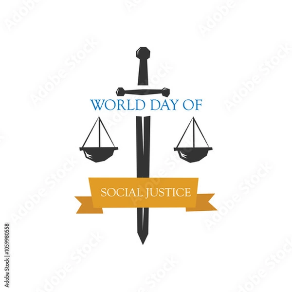 Fototapeta world day of social justice slogan, typography graphic design, vector illustration, for t-shirt, background, web background, poster and more.